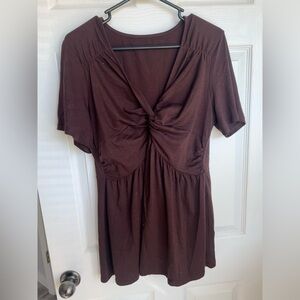 Elegant Brown Women's Peplum Top